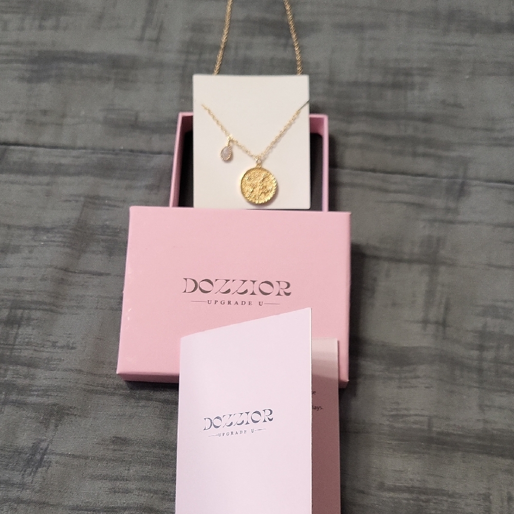 Gold  Necklace - ,with Sparkle Crystals,19 Inch